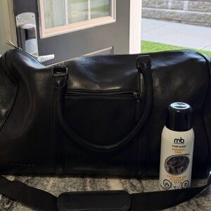 Danier Black Leather Duffel Bag